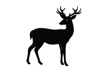Fototapeta premium A deer with a raised leg silhouette