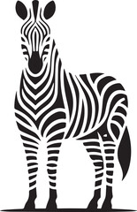 Zebra Animal Silhouette in Line Style