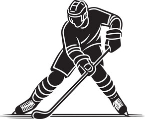 Obraz premium Hockey Player in Action Silhouette Vector