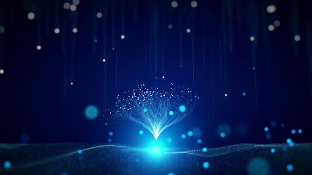  tree lights particles falling