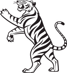 Tribal Tiger Vector Illustration | Bold Black and White Stylized Animal Design for Tattoo or Logo