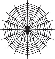 Obraz premium Creepy Web Pattern Vector Silhouette Icon
