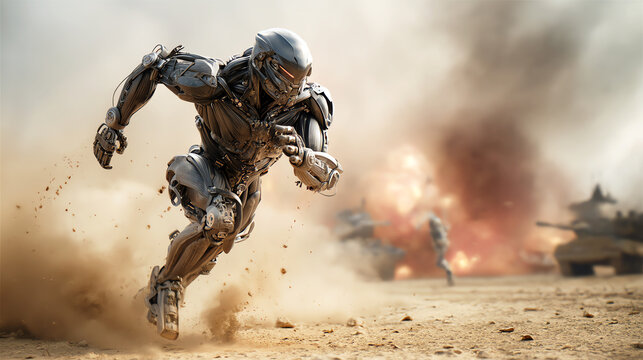 war cyborg, AI generated