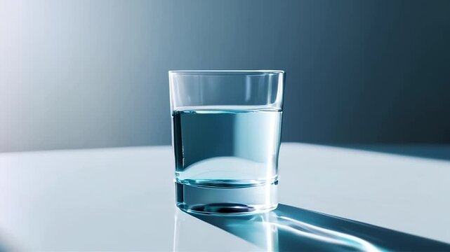 Half-Full Glass of Water: A Study in Light and Shadow