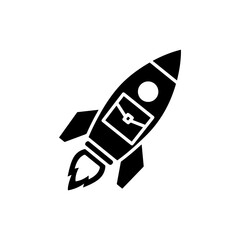 Rocket with business briefcase symbolizing rapid business growth