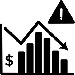 Financial risk diagram vector icon. Financial risk line icon.   Vector graphics and not AI. Symbol, logo illustration. Replaceable vector design.