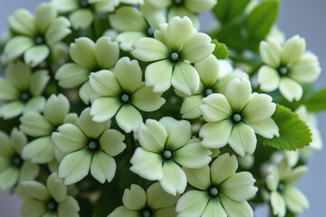 close up of a bunch of green flowers