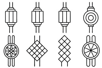 Naklejka premium wattline core line art modern monochrome digital art piece.