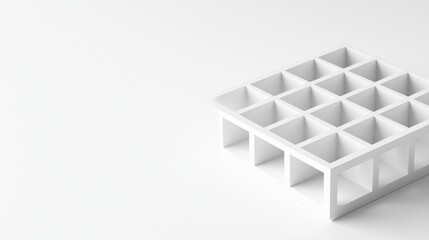 Fototapeta premium Architectural design model of a structural framework grid in black and white, focused on engineering layout