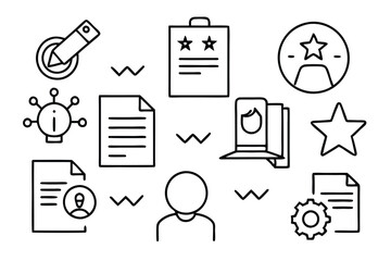 peer review process line art abstract illustration design concept