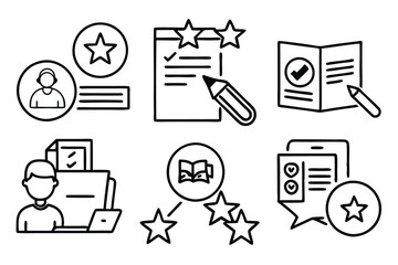 peer review process line art simple design illustration vector