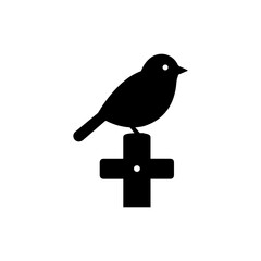 Bird Perched on Fence Post Representing Stability and Rest