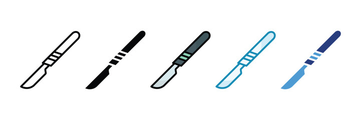 Scalpel Icon Set Multiple Style Collection