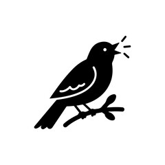 Bird singing on branch symbolizing vocalization or communication
