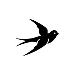 Naklejka premium Bird with long narrow body symbolizing a swallow or swift