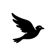 Bird with Wide Wings Spread in Flight Representing Migration