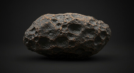 Meteorite Surface Texture with Metallic Patterns on Gray Background for Space-Inspired Design Projects