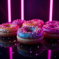 Neon Donut Collection,ai generated