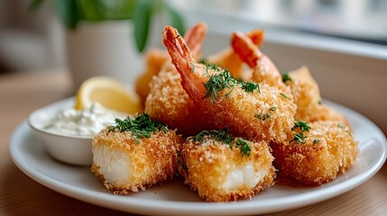 Crispy Fried Calamari  Shrimp   Fish  Seafood Platter