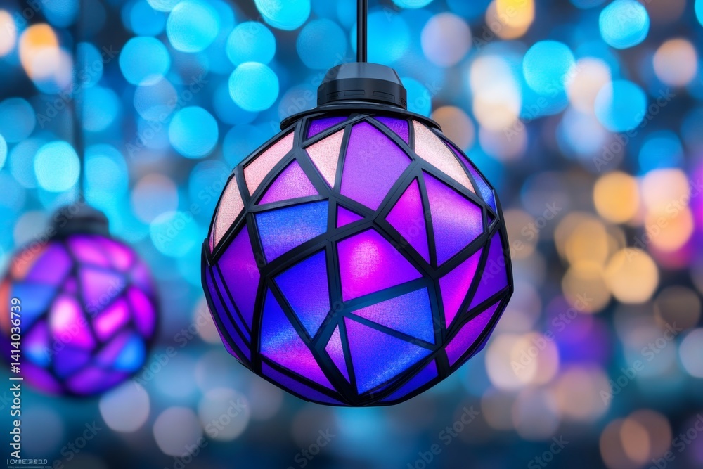 Aufkleber A futuristic neon-colored cluster of floating orbs, representing advanced technology and energy sources