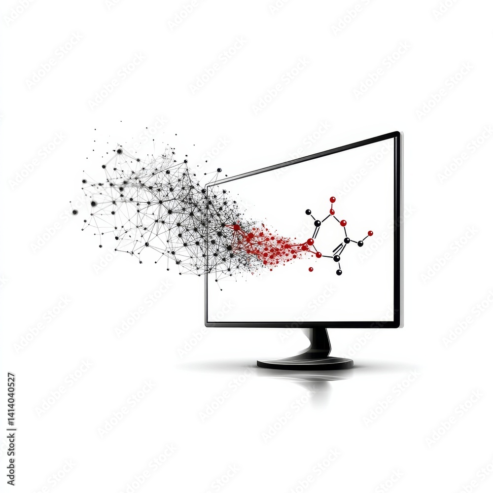 Poster Digital Chemistry: Emerging Molecule from Screen with Networked Connections and Data Visualization
