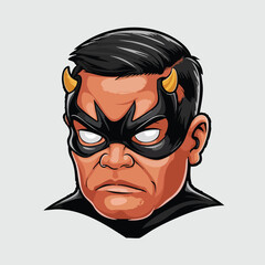 Devil Mask Cartoon Character Vector Illustration