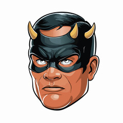 Devil Mask Cartoon Character Vector Illustration