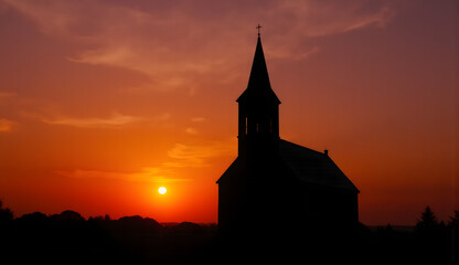church in the evening