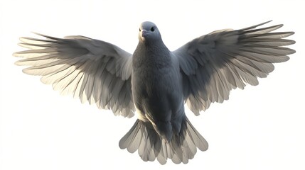 Obraz premium Majestic White Dove in Flight: A Symbol of Peace and Hope