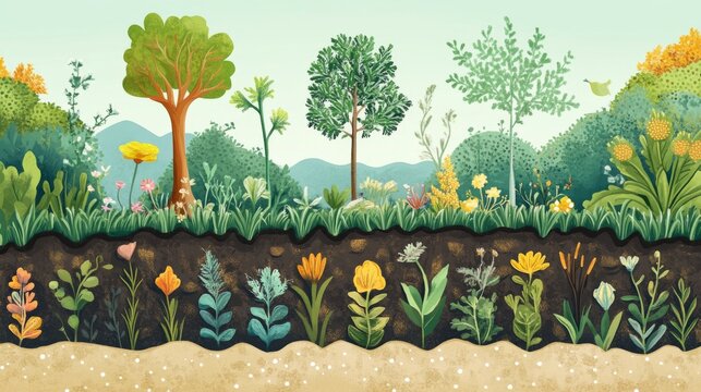 Plants and soil have a reciprocal relationship where plants gain nutrients and stability from soil 