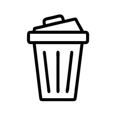 Trash Bin with Tilted Lid Icon Design