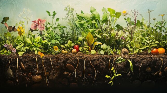 Plants and soil have a reciprocal relationship where plants gain nutrients and stability from soil 