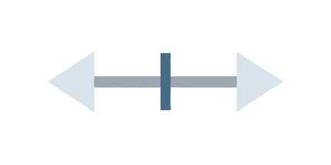 Obraz premium Double-sided arrow icon with vertical center bar