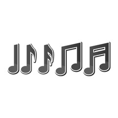 Black Musical Notes Melody Vector. Music Note Symbols Collection. Music Elements.