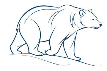 grizzly bear face minimal line art