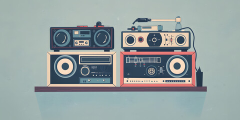 music, sound, speaker, vector, party, audio, disco, design, dj, illustration, vinyl, art, dance, retro, vintage, record, rock, style, poster, loudspeaker, speakers, equipment, club, musical, radio
