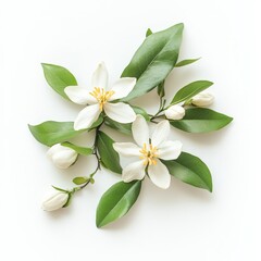 Obraz premium Neroli flowers on a white background