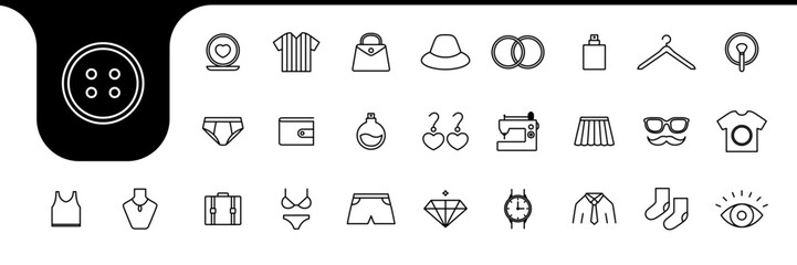 Minimalist Tailors and Fashion Icon Set – Clean & Modern Vector Collection