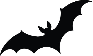 Silhouette of bat on white background