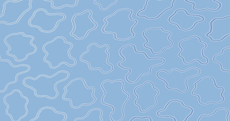 Pale blue print with abstract wavy shapes