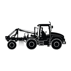 Tractor Sprayer simple minimal black silhouette