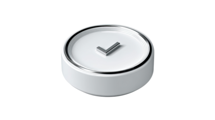 Metallic silver button with a question mark is a business symbol