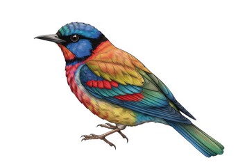 Fototapeta premium Colorful bird illustration avian artwork nature design isolated on white background