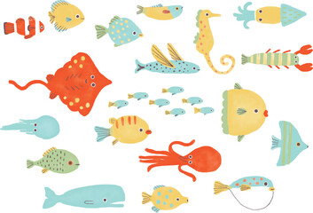 fish swimming in the sea