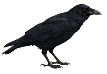 Obraz premium Isolated illustration of a corvus bird isolated on white background
