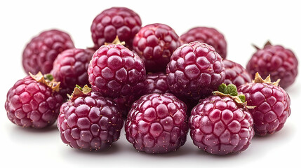 Close-up Cluster of Deep Purple Raspberries