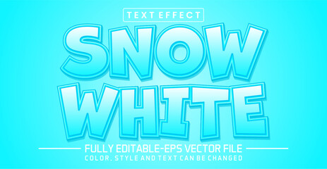 Snow white font Text effect editable