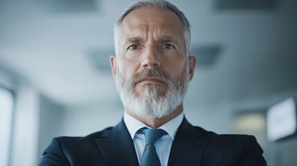 Naklejka premium Contemplative businessman portrait corporate leadership serious professional