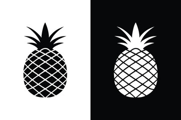 Obraz premium Tropical Pineapple Icon. Flat and Stylish Vector Illustrations