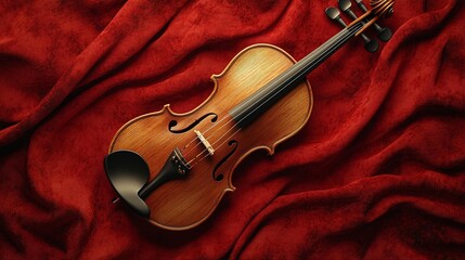 Obraz premium Violin on Red Velvet
